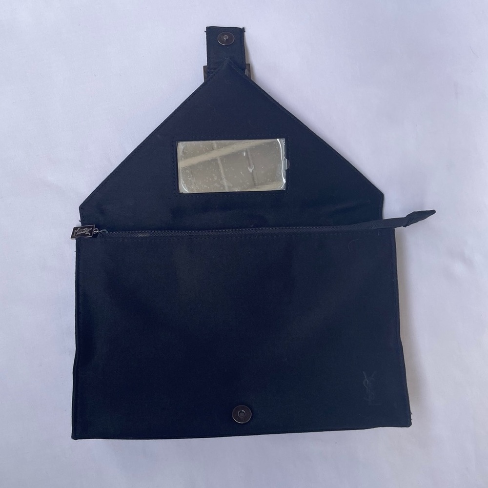 Saint Laurent Black Envelope Toiletry Pouch with Buckle Detail - Picture 6 of 6